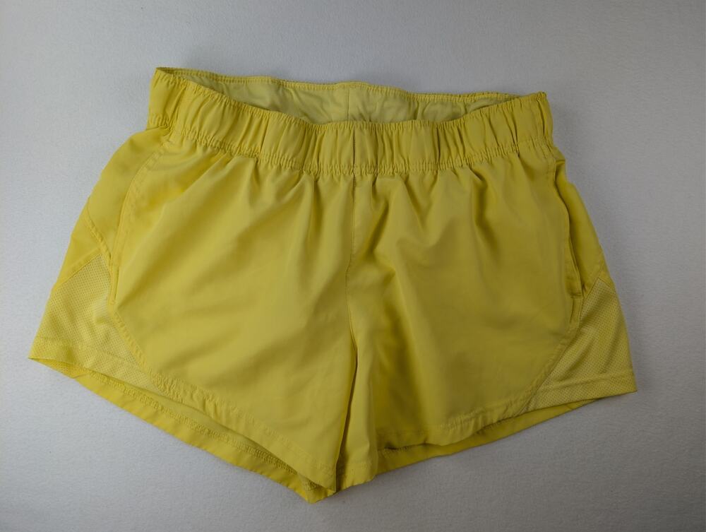 Athletic Works Girls L 12-14 Yellow Running Athletic Shorts Mesh Lined
